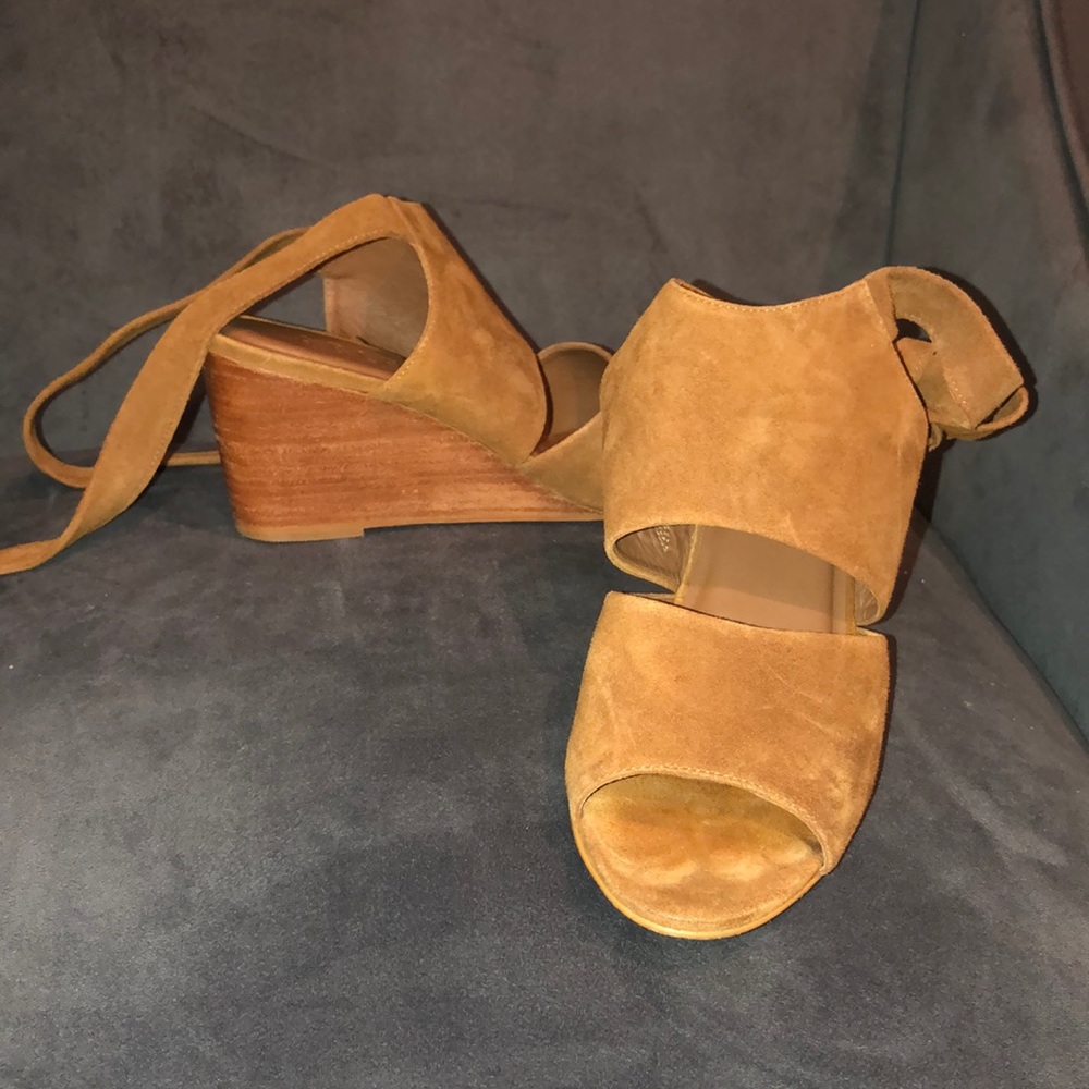 ABLE Estefani Leather Wedge Sandal size 8 shoe